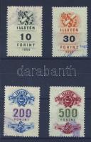 1959 Az okmánybélyeg sor kompletten, 4 érték, XIII. vízjel fekvő csillag