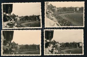 1940 Budapest, FTC stadion, 4 db fotó, 6×9 cm