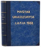 1931 Magyar Uriasszonyok Lapja. IX. évf. 1-19. számok. 1932 jan. 1-júl. 1. Félvászon-kötésben.