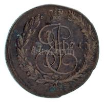 Orosz Birodalom 1771E-M 5k Cu "II. Katalin" T:VF-F, peremhiba, patina Russian Empire 1771E-M 5 Kopecks Cu "Catherine II" C:VF-F, edge error, patina Ref.: (Coins of the World, 1750-1850) C#59.3