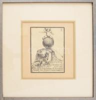 Varga Nándor Lajos (1895-1978): Boldog Karácsonyt és Újévet, 1937! Rézkarc, papír, jelzett a karcon....