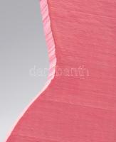 feLugossy László (1947-): Pink pig. Esztergált, festett fa és ready-made applikáció, jelzett, 32x27 ...