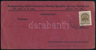 1941 Budapest-Angyalföldi Keresztény Munkás Egyesület Ifjúsági Vezetőségének meghívója Mikulás estél...