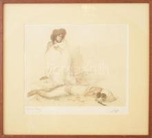 Abel Pann (1883-1963) Khámor megölése. Színes litográfia, papír, jelzett, üvegezett fakeretben, 22×2...