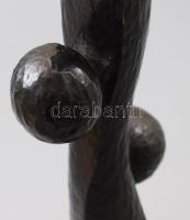 Kilár István (1935-): Hangjegy. I/8. Patinázott bronz, 1995, jelzett, talapzattal, m: 33,5 cm