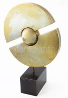 Kilár István (1935-): Terre Graine de L'univers [A Föld az Univerzum magja]. Sárgaréz, jelzett, m: 44,5 cm