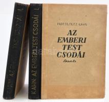 Fritz Kahn: Az emberi test csodái I-II. köt. Ford.: Szalai Sándor. Bp., 1943, Dante. Kiadói félvászon-kötés, kopott borítóval, 1943-as ajándékozási sorokkal.