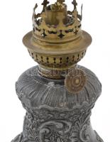 cca 1880, Barokk mintás petróleumlámpa test, m: 19 cm
