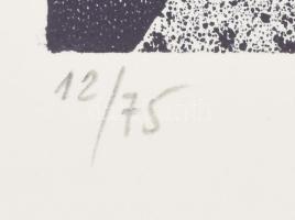 Kilár István (1935-): Az ember és föld. Színes rézkarc, akvatinta, papír, jelzett. Számozott: 12/75....