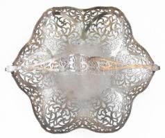 Pleasance &amp; Harper Bristol ezüstözött füles kínáló, jelzett, d: 23 cm