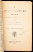 Dr. Klug Lipót:A projektív geometria elemei Bp., 1892 Franklin-Társulat. 272p. Kiadói papírkötésben....