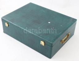 Deetjen Orfévrerie francia 63 ezüstözött evőeszköz készlet, dobozában, jelzett, jó állapotban