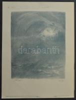 Abel Pann (1883-1963): Vízözön. Színes litográfia, papír, jelzett, lap tetején apró felületi sérülések, 27,5×22 cm