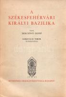 Dercsényi Dezső: A székesfehérvári királyi bazilika. Gerevich Tibor előszavával. Budapest, 1943. Műemlékek Országos Bizottsága (Királyi Magyar Egyetemi Nyomda). XII + 166 + [2] p. + 3 t. (kihajtható táblákon ásatási alaprajz). Egyetlen kiadás. A középkori Magyarország kiemelkedő jelentőségű bazilikája volt a Szent István által építtetett fehérvári Nagyboldogasszony-bazilika, fél évezreden keresztül a templom adott helyet a királykoronázásoknak, illetve Árpád-házi királyaink többsége ide temetkezett. A templom a török hódítás ideje alatt elpusztult, romjai a XIX. század elejére eltűntek, ám 1848 körül megindult a feltárás. A bazilika teljes feltárására kiemelt alkalmat szolgált a Szent István-emlékév, az arra való felkészülés keretében, 1936-1938 között zajlott az ásatás nagyja, a kőtár és a kiállítóhely is ekkor készült el. Szövegközti és egész oldalas ábrákkal, felvételekkel gazdagon illusztrált monográfiánk az ásatás története után részletesen elemzi és katalogizálja a feltárt anyagot, illetve méltatja annak jelentőségét. Példányunk fűzése az első borítónál enyhén meglazult. (Magyarország művészeti emlékei. II. sorozat, 1. kötet.) Fűzve, illusztrált, enyhén sérült kiadói borítóban. Jó példány.