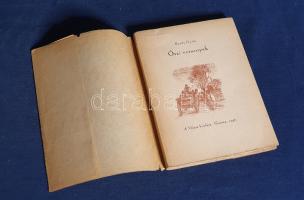 Krúdy Gyula: Őszi versenyek. [Kisregény.] Gyoma, 1946. A Válasz kiadása (Kner Izidor Könyvnyomdája). 111 + [9] p. Oldalszámozáson belül Szabó Vladimir 11 egész oldalas rajzával illusztrált. Számozott, ez a 788. számú példány. Gedényi 2805. Fűzve, Szabó Vladimir rajzával illusztrált kiadói borítóban, eredeti hártyapapír védőborítóval. Körülvágatlan, részben felvágatlan, jó példány.