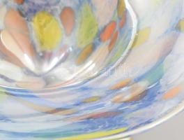 Peter Kaspar: Fémlüszteres talpas kínáló. Jelzés nélkül, hibátlan, d: 23 cm, m: 14 cm