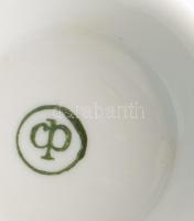 6 darab porcelán reggeliző szett: csésze alátéttel és desszertes tányér. Jelzett, minimális kopással...