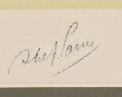 Abel Pann (1883-1963): Jelenet. Színes litográfia, papír, jelzett, paszpartuban, 21,5×28 cm