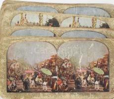 Sztereó fotó gyűjtemény ca 1890: vallásos témájúak,. Róma, Skócia, Stockholm, városképes képek, össz...