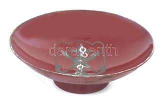 Japán lakkműves katonai szakés csésze. cca 1940-1944, haditengerészet, kopással, d: 11 cm