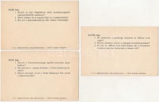 6 db modern munkásmozgalmi képeslap, hátoldalon kérdésekkel. Képzőművészeti Alap (non PC)