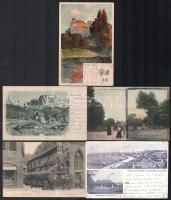 1899-1904 Léon Hornecker (1864-1924) francia festőművész 5 db saját kezűleg megírt képeslapja, az eg...
