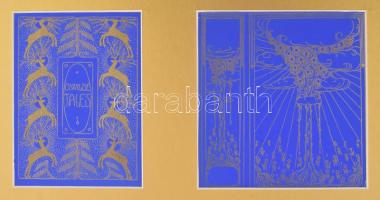 Falus Elek (1884-1950): 4 db szecessziós könyvborító terv illusztráció, papír, klisényomat, egy pasz...