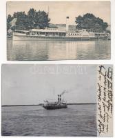 2 db régi romániai hajós képeslap: Orsova, Galati (az egyik fotó) / 2 pre-1945 Romanian postcards with steamships (1 photo)