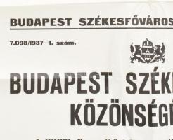 1937 A Nemzetközi Eucharisztikus Kongresszus plakátja. A Főváros felkéri a lakókat, hogy magánszállá...