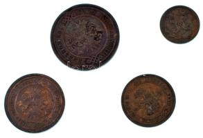 Orosz Birodalom 1911. 1/2k Cu + 1k Cu + 2k Cu + 3k Cu T:VF, patina, kis peremhiba Russian Empire 1911. 1/2 Kopeck Cu + 1 Kopeck Cu + 2 Kopecks Cu + 3 Kopecks Cu C:VF, patina, edge error