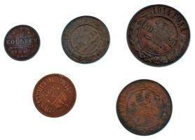 Orosz Birodalom 1912. 1/2k Cu + 1913. 2k Cu + 1914. 1k Cu + 3k Cu T:VF-F, patina Russian Empire 1912. 1/2 Kopeck Cu + 1913. 2 Kopecks Cu + 1914. 1 Kopeck Cu + 3 Kopecks Cu C:VF-F, patina