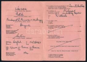 1947 British Military Mission to Hungary (magyarországi brit katonai misszió) által kiállított utazá...