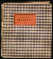 Rexa, Dezső: Century old Pest-Buda. With 12 coloured illustrations. Bp., [1945], Officina, 26 sztl. lev. Angol nyelven. Színes képekkel illusztrált. Kiadói kartonált papírkötés, egy képet visszaragasztottak, kissé kopott borítóval, sérült, hiányos gerinccel és sérült köséssel.