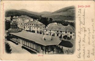 1901 Bártfa-fürdő, Bardejovské Kúpele, Bardiov, Bardejov; Fő tér. Eschwig és Hajts kiadása. Hajts Kornél felvétele / square (EK)