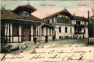 1906 Csíz, Csízfürdő, Kúpele Cíz; fürdő vendéglő. Fogel Mór kiadása / restaurant, spa (gyűrődések / creases)