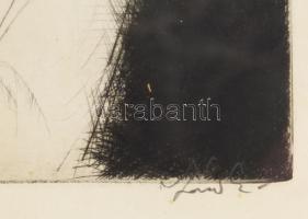 Szász Endre (1926-2003): Anya gyermekével. Rézkarc, papír, jelzett, üvegezett fakeretben, lapszéli n...