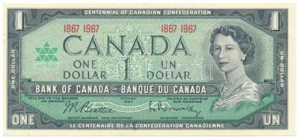 Kanada 1967. 1D "A Kanadai Konföderáció centenáriuma" emlékkiadás T:UNC Canada 1967. 1 Dollar "Centennial of Canadian Confederation" commemorative issue C:UNC Krause 84.