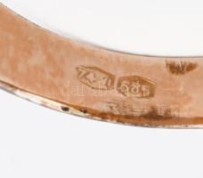 Arany (Au) gyűrű, ónix kő berakással, 14K, jelzett, m:67, bruttó 6,5g