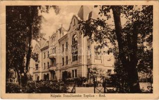 1924 Trencsénteplic-fürdő, Kúpele Trencianske Teplice, Bad Trencsénteplic; Deák villa, fürdő / villa, spa (gyűrődések / creases)