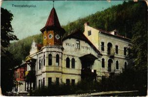 1911 Trencsénteplic-fürdő, Kúpele Trencianske Teplice, Bad Trencsénteplic; Petőfi villa, fürdő / villa, spa (kopott sarkak / worn corners)