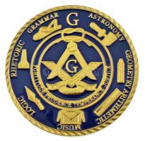 DN Modern festett fém emlékérem szabadkőműves jelképpel (40mm) T:UNC
ND Modern painted metal commem...