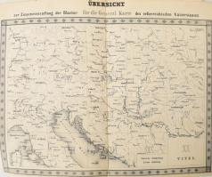 Generalkarte der Österreichischen Monarchie von J. Sched. Kiadói aranyozott bőr tokban, hiánytalan, ...