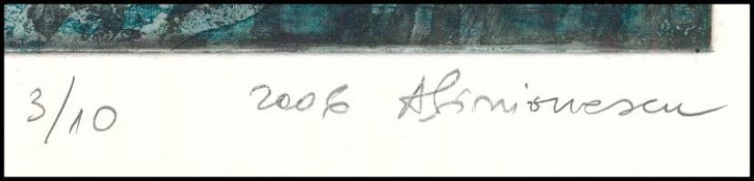 Atena Simionescu (-): Fly. Aquatinta, aquaforte, papír, jelzett, számozott (3/10). 13×19,5 cm