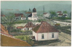 Marosillye, Ilia; Látkép, templom. Adler felvétele / general view, church (kopott sarkak / worn corners)