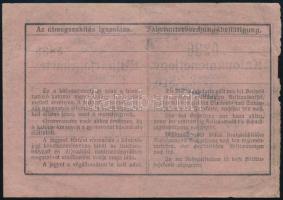 1917 M. Kir. Államvasutak, katonamenetjegy Máramarosszigetről Szatmárra (Szatmárnémeti)