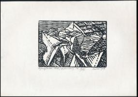 Butak András (1948-2021): Bizonytalan utak, 1989. Gipszmetszet, papír, jelzett, művészpéldány EA VII...