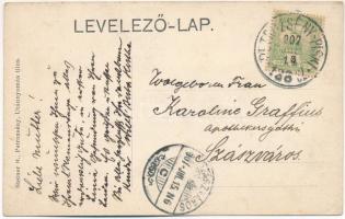 1907 Petrozsény, Petrosani; Kaszinó játszóterme, biliárd asztal, belső. Steiner R. kiadása / casino ...