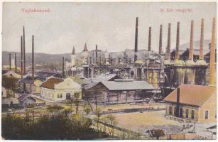 1913 Vajdahunyad, Hunedoara; M. kir. vasgyár, iparvasút, vár. Spörl Gusztáv kiadása, Adler felvétele / iron works, factory, industrial railway, castle (apró szakadások / tiny tears)