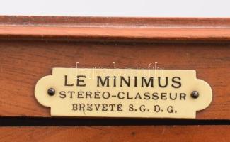 cca 1910, Le Minimus Stereo-Classeur francia sztereonéző. jó állapotban, működik, benne 12 darab szt...