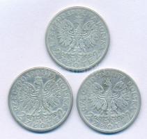 Lengyelország 1932-1934. 2Zl Ag "Hedvig" (3xklf) T:VF
Poland 1932-1934. 2 Zlote Ag "...